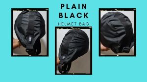 (FULL FACE) PLAIN BLACK WATER-REPELLANT HELMET BAG WITH STRAP