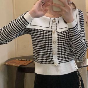 BL0675 Sailor Collar Longsleeve Knit Top