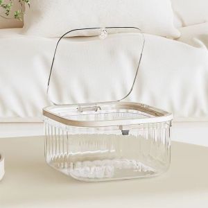 Light Transparent Mini Desktop Trash Household Student Dormitory Storage Trash Can with Cover