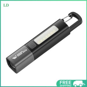 COD [Free Shipping] Super Bright Flashlight USB Charging Mini Portable LED Torch 1200mAh Zoomable Emergency Lantern Power Bank for Outdoor Hiking Fishing