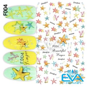 Decal Dán Móng Tay 3D Nail Sticker Tráng Trí Hoạ Tiết Cá Mập Thuyền Phao Và Mỏ Neo F003