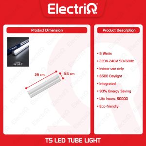 Electriq | PILUM T5 LED Integrated Tube Light 5W-18W 90% Energy Saving Super Bright / Square-Type