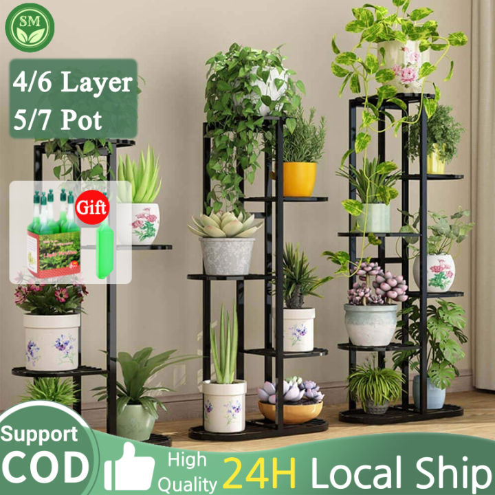 4/6 Tiers plant stand for outdoor Iron plant rack stand flower stand