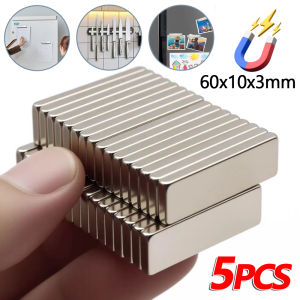 5Pcs Large Rectangle Magnetic Strip / DIY Neodymium N25 Magnets Bar / with Adhesive Tapes / Whiteboard Fridge Stickers Storage Tools