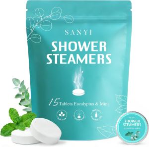 Shower Steamers Aromatherapy 15 Pack Fathers Gifts Eucalyptus & Mint Shower Bombs with Natural Essential Oils Quick Sinus Relief Nasal Congestion Relaxation Home Spa Gifts for Women Men