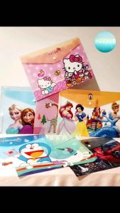 Cute Cartoon Hello Kitty/Spiderman/Frozen/Tsum tsum/Doraemon/Princess/PVC waterproof A4 button file folder