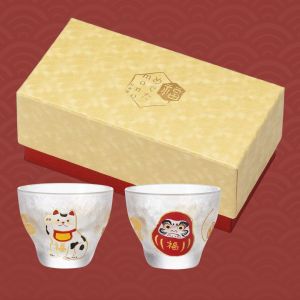 ☀️ MADE IN JAPAN ☀️ ADERIA Meno Cup Set 3.4 fl oz (90 ml) Daikichi /Lucky Sells/Single Gold Japanese Sake Gifts Celebration.