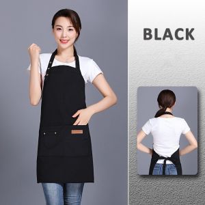 Fashion Canvas Waterproof Apron Coffee Shop Barber Working Bib Kitchen Cooking Aprons BBQ Apron