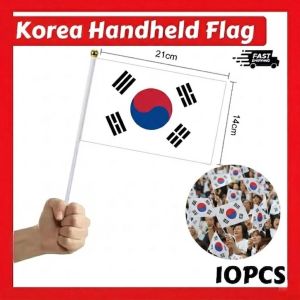 【10pcs/pack】Korea Handheld Flag 14x21cm Korea Hand Flag National Day Fast Delivery