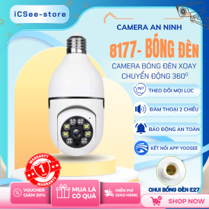 Camera YOOSEE trong nhà 8177-chui bóng đèn E27 đàm thoại 2 chiều chuông báo động đêm có màu