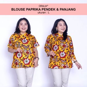 Blouse Batik Big Size Wanita Atasan Batik Jumbo Lengkap M-L-XL-2L-3L-4L-5L-6L-7L Model Blus Jumbo Seragam Batik / Atasan Batik Kerja Kantor / Pakaian Batik Kekinian Wanita LD 140