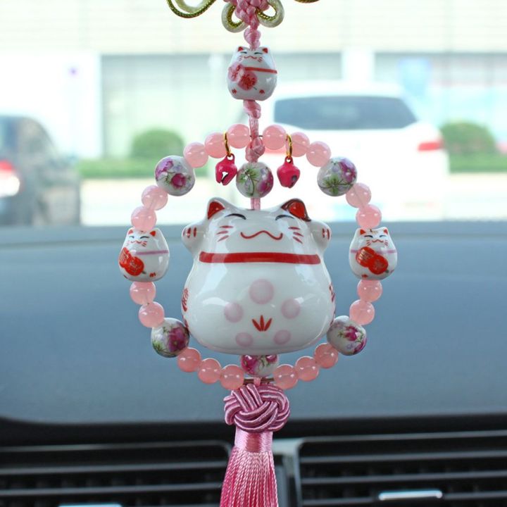 Lucky Cat Car Pendant Chinese Ceramic top