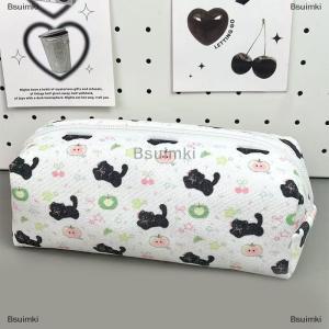 [COD] Bsuimki Mèo dễ thương in bút chì trường hợp Túi pouch dạy món quà tiện ích túi lưu trữ trang điểm túi văn phòng phẩm túi