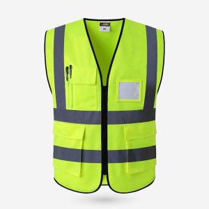 เสื้อสะท้อนแสงจราจร safety รุ่นเต็มตัว ดีไซน์กระเป๋าและซิป 4 ช่อง เสื้อกักสะท้อนแสง เสื้อเซฟตี้ เสื้อสะท้อนแสง เสื้อสท้อนแสง Ryuu kitchen