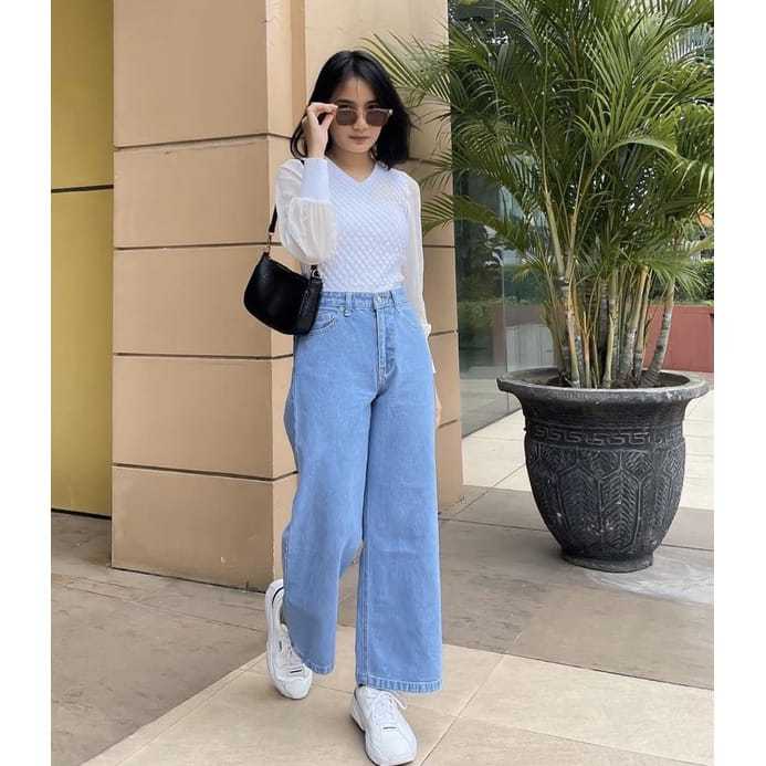 celana jins terbaru 2022 cewek kekinian celana jeans kulot ootd