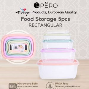 Pero Food Container Set of 5 - Tempat Penyimpanan Makanan Microwave Safe