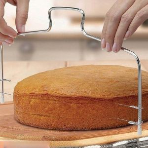 Cake Slicer Cutter Adjustable Stainless Steel Cake Dough Cutter Precision Wire Cutter for Baking