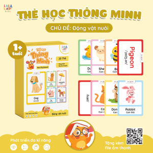 Thẻ học thông minh Mini Flashcard song ngữ Anh - Việt nhiều chủ đề cho bé thương hiệu Lalala baby