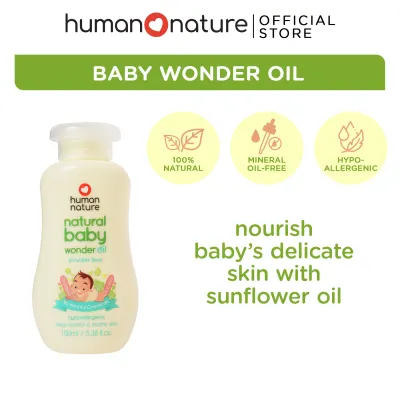 Human Nature 100% Natural Baby Wonder Oil 100ml | Hypoallergenic Mild and Gentle Baby Oil with Premium Sunflower Oil (No Harmful Chemicals)