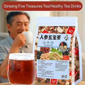 【Energy Revival】Ginseng Five Treasures Tea / Hawthorn Lycium Berry / Kidney Care / Fatigue Relief / Mulberry Wolfberry MenS Long-Lasting Tea/protect liver Nourish Strengthening Health Tea Bags/Premium herbal tea/Gym tea