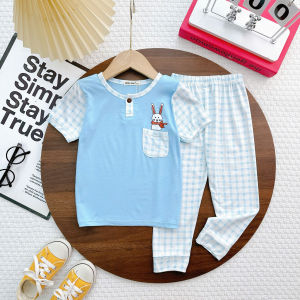 BỘ tay cộc quần dài vải thun lạnh phối túi (LND15) minky mon cho bé size 10-26kg