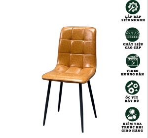 Ghế Ăn Hiện Đại T90 Bọc Da Pu Cao Cấp Chân Sắt Tĩnh Điện Phòng Ăn Chung Cư Sang Trọng. Louis T14