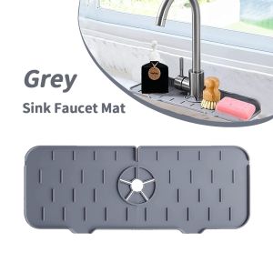 Kitchen Sink Splash Guard Silicone Faucet Mat Sink Water Splash Guard Draining Pad Dish Drying Mat