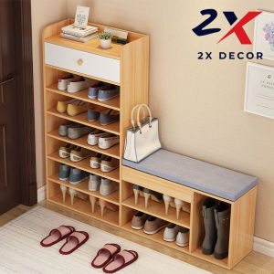 2X Decor - Kệ Để Giày Đa Năng Kèm Ghế Thay Giày Có Ngăn Đựng Đồ Tiện Lợi - 2X053