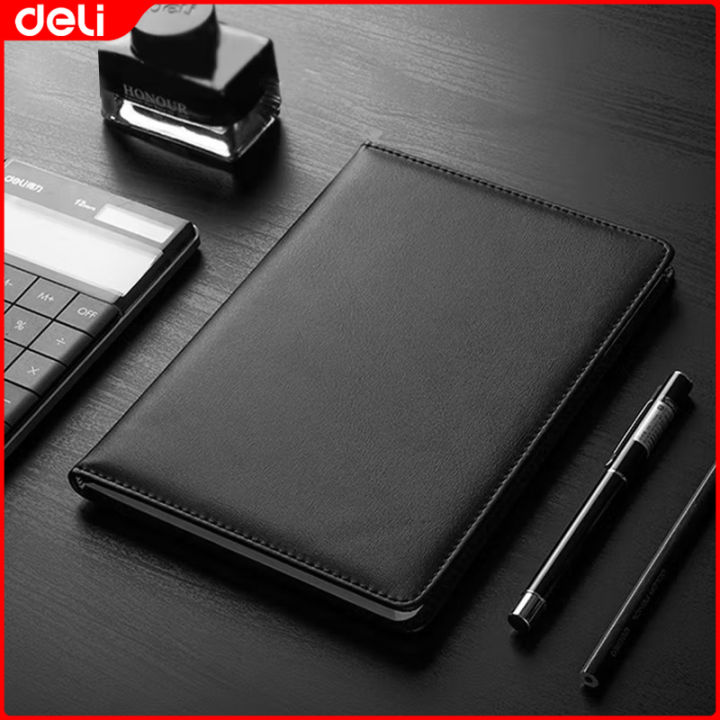 Deli 25K Notebook For School Supplies With Leather Cover Black 80 ...