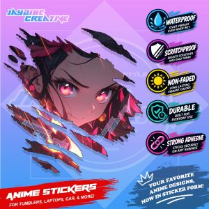 All Anime Inspired Scratch Sticker SET 1 | Waterproof Vinyl for Helmet Motorcycle Car Laptop & Tumbler
