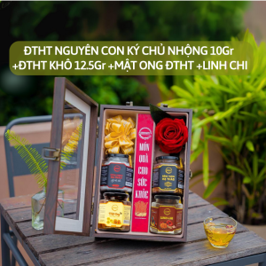Bộ Quà Tặng Đông Trùng Hạ Thảo Nguyên Con Ký Chủ CordyHappy ĐTHT Khô ĐTHT Ngâm Mật Ong