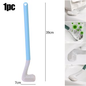Uốn cong lau chùi nhà vệ sinh cao su mềm bàn chải Golf đầu móc tường phòng tắm treo tay cầm dài ngồi xổm sạch hơn hộ gia đình WC khoảng cách Remover vệ sinh phụ kiện phòng tắm