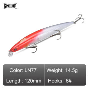 Kingdom Floating Minnow Sea Fishing Lure Wobblers Rattle Hard Sound Bait Jerkbait Model 5333 120m 14.5g / 143mm 21g Fish Baits