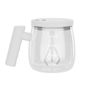 Glass Electric Automatic Stirring Mug 400ml with Lid and Handle for Coffee Milk Mixing Portable Mixer