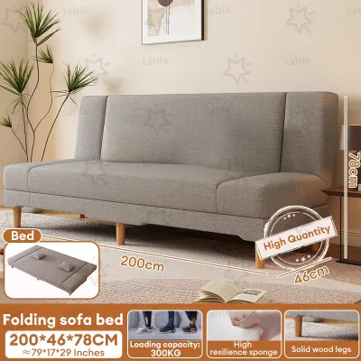 Folding Sofa Bed 2 in 1 Fabric Lazy Sofa No Assembly Multi-functional Sofa Katil Lipat For 2-4 Seaters Apartment Living Room