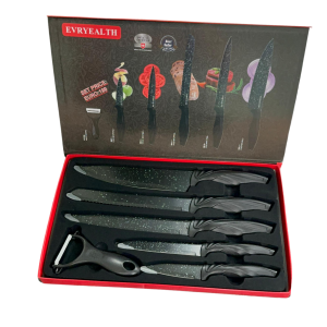 <MY RD STOCK> KitchenKING HIGH QUALITY MATTE BLACK STAINLESS STEEL KNIFE SET