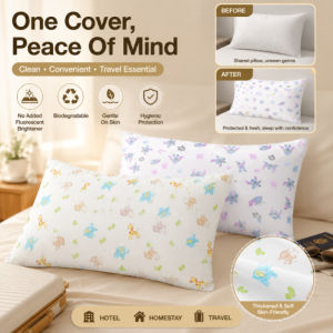 Pillowcase Double Thick Travel Disposable Anti Dirt Pillow Cover Set Hotel Train Sleeper Bedding Essentials