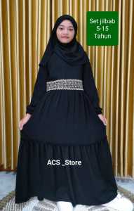 Gamis Anak Preempuan Set Jilbab 5-15 Tahun Terbaru