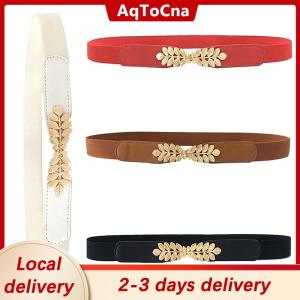 [COD] AqToCna Ship within 24 hours 1PC Versatile Dress Apparel DIY Accessories Fashion Women PU Black White Waist Band Thin Elastic Waist Belt