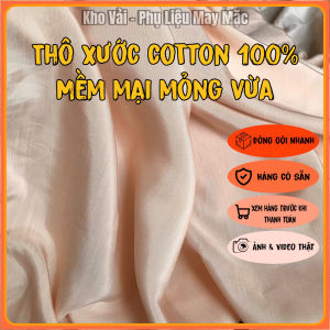 Vải Thô Xước Cotton 100% Màu Hồng Da Khổ 1m45 - Chất Mềm Mại Thấm Hút Rũ - Áo Kiểu Đồ Thiết Kế