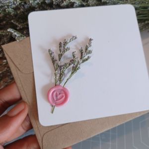 การ์ดเปล่าประทับครั่ง ปัจฉิม วันเกิด พร้อมซองคราฟท์  ชิ้นละ 12 บาท