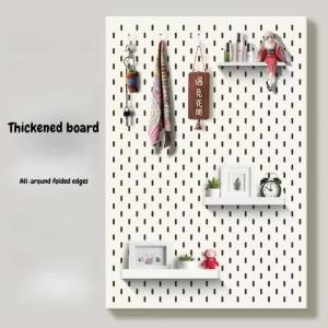 FFBH Durable Storage Holders Mutiuse Metal Rack Home Decoration Storage Pegboard Living Room Displaying Figures Household Using R3K9L