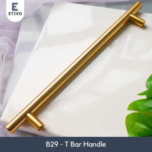 Etivo B29 Tarikan Laci Emas Kilap Gagang Pintu Lemari T