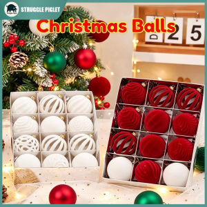 12/24Pcs Christmas Ball Ornaments Velvet Christmas Ball DIY Home Christmas Tree Decoration for New Year
