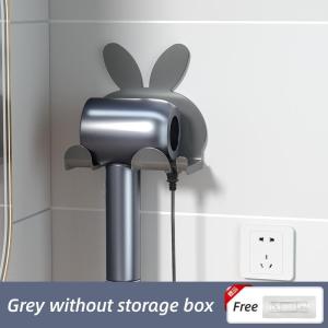 Hair Dryer Holder Punch-free Hair Dryer Rack Bathroom Installation-free Wall-mounted Shelf