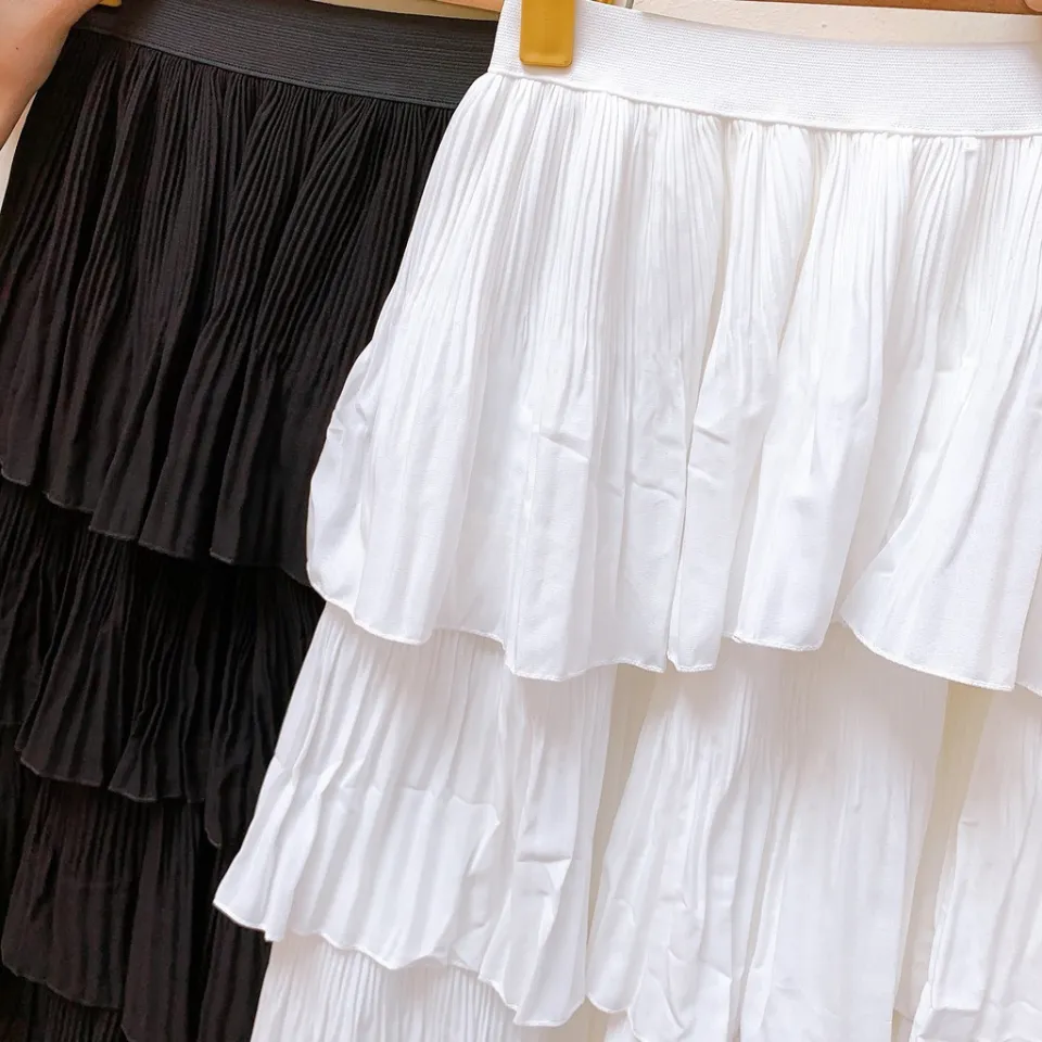 DEAR JOSÉ - Chân váy dài 3 tầng xếp ly Lilo vải linen trắng - Chân váy |  ThờiTrangNữ.vn