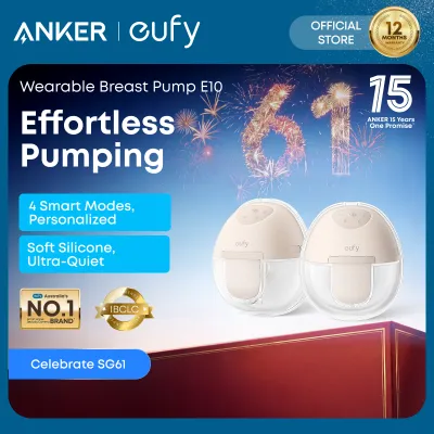 eufy by Anker Wearable Breast Pump E10 Comfort for all Moms Hospital-Grade Suction Optimal Comfort for Mom 12 Months Warranty IBCLC Certified T8D03