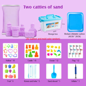 50PCS+ 1kg Dynamic Eco Sand Castle Play Set Tools Play Diy Toy Boy Girl Pretend Beach Sand Pasir Mainan Budak Pasir Warna