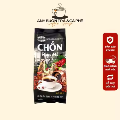 CÀ PHÊ CHỒN BAN MÊ - UỐNG LÀ MÊ ( CHỒN ĐEN CHỮ TRẮNG)