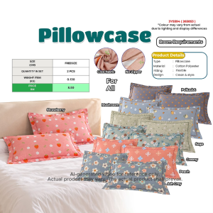Pillowcase Set Cotton Polyester Soft Cool Fabric No Zipper Easy Fit Pillow Cover Sarung Bantal Decorative Pillow Case